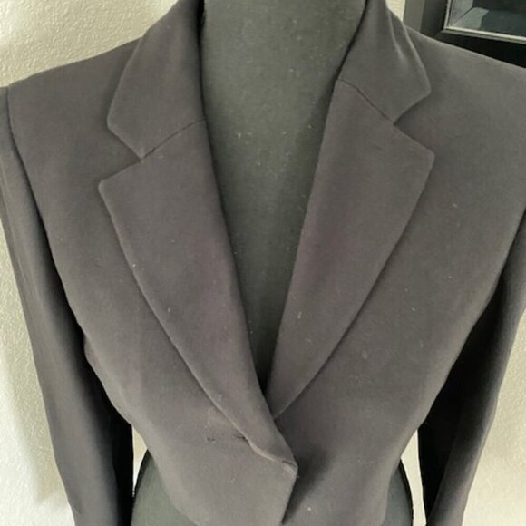 MOSCHINO Cheap & Chic Single Button Black Cropped Suit Blazer Jacket Sz 6 - Picture 7 of 14